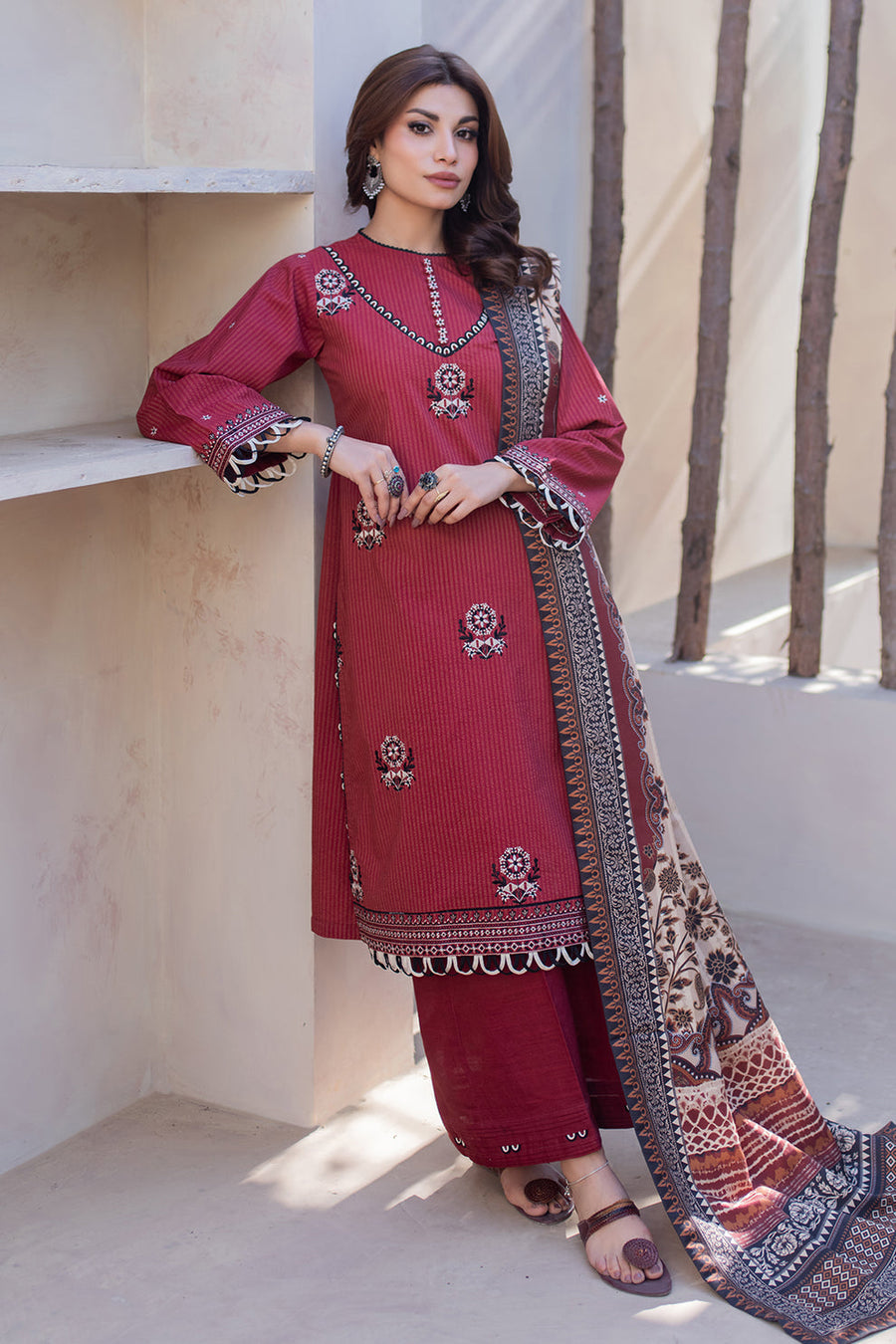 Zellbury Winter Vol-04 Embroidered Khaddar Unstitched 3Pc Suit WUW24E30594