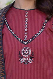 Zellbury Winter Vol-04 Embroidered Khaddar Unstitched 3Pc Suit WUW24E30594