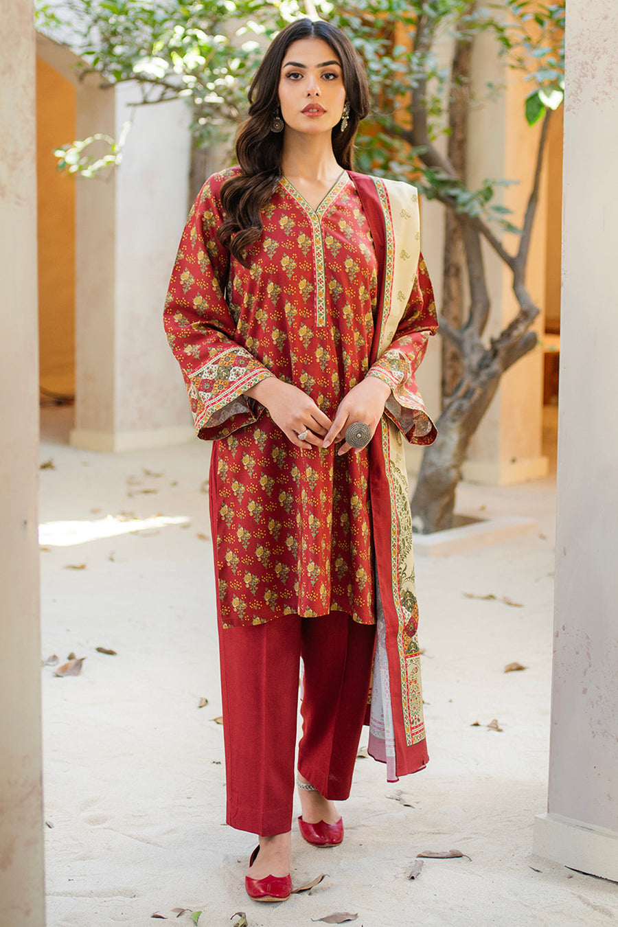 Zellbury Winter Unstitched Printed Viscose 2Pc Suit WUW24X20499