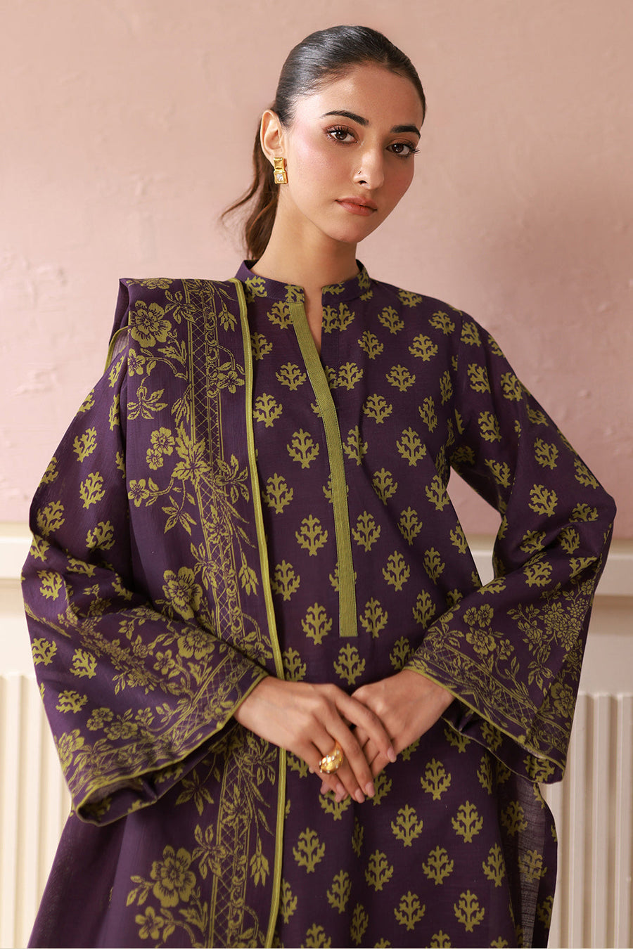 Zellbury Winter Unstitched Printed Khaddar 2Pc Suit WUW24X20549