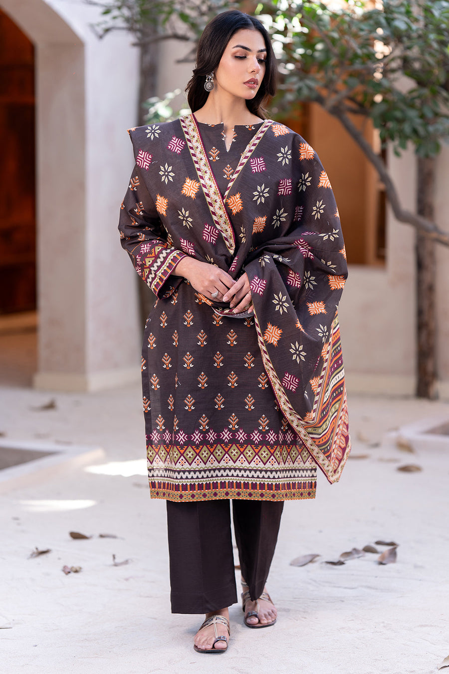 Zellbury Winter Unstitched Printed Khaddar 2Pc Suit WUW24X20562