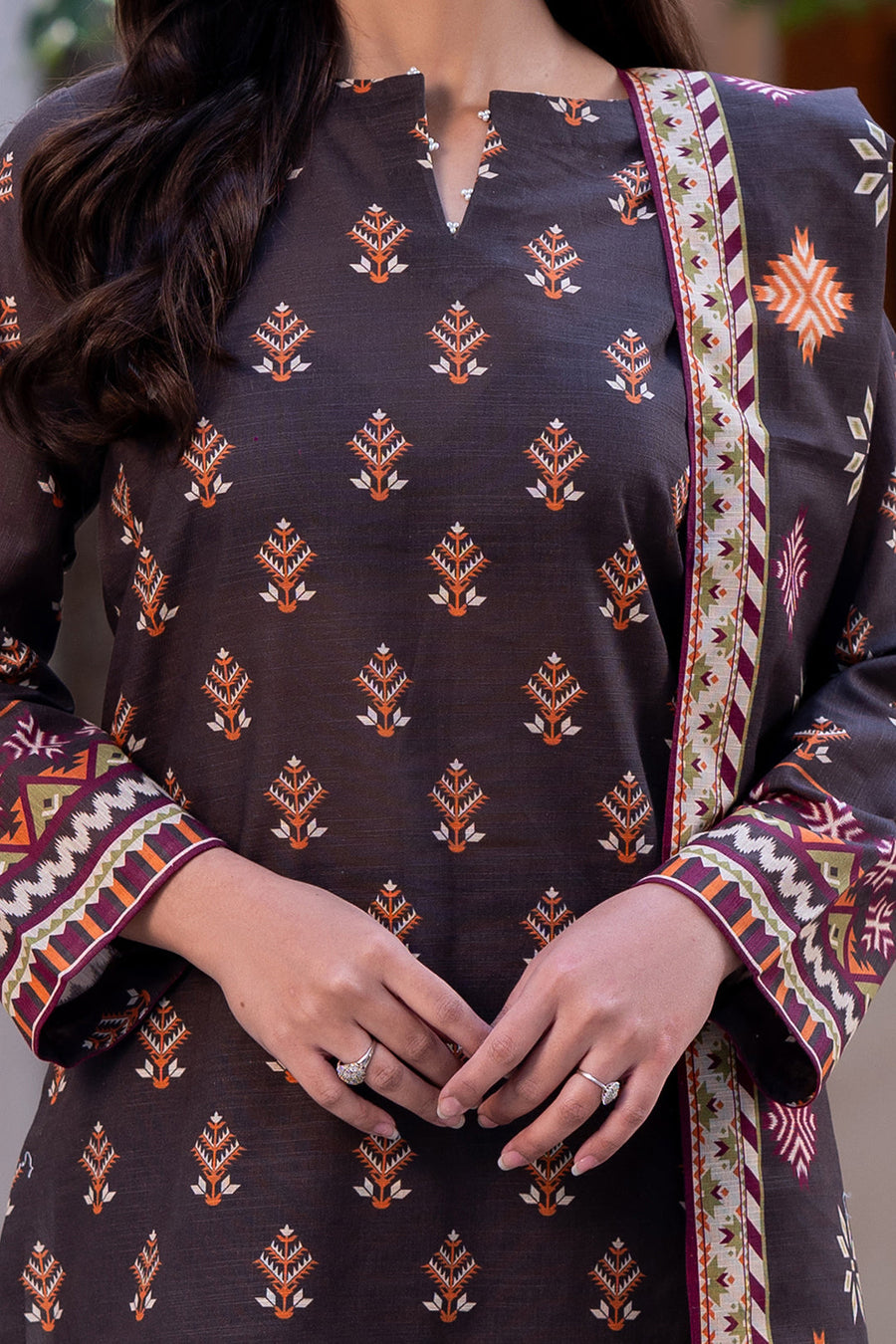 Zellbury Winter Unstitched Printed Khaddar 2Pc Suit WUW24X20562