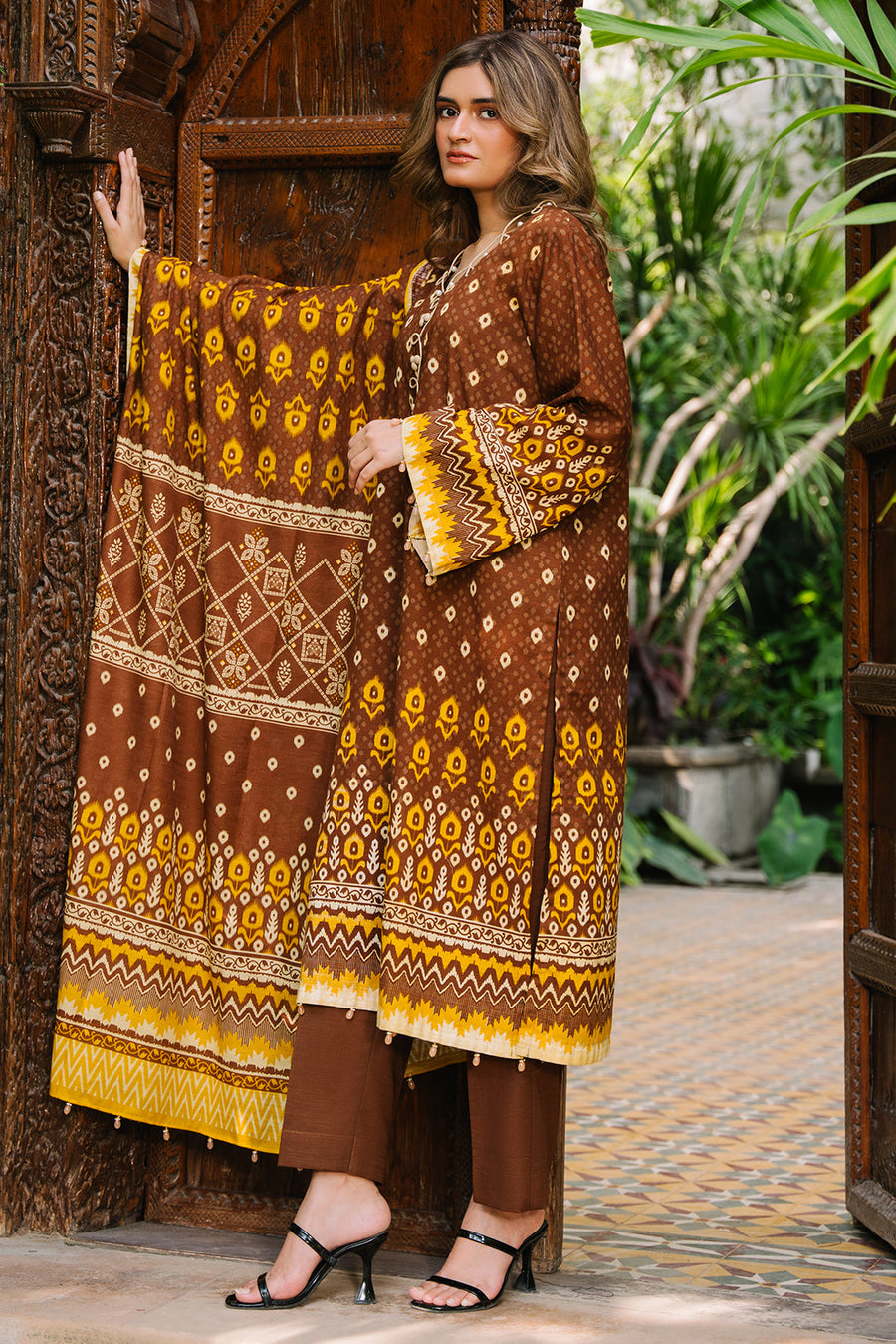 Zellbury Winter Unstitched Printed Khaddar 3Pc Suit WUW24X30182
