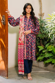 Zellbury Winter Printed Viscose Unstitched 3Pc Suit WUW24X30187