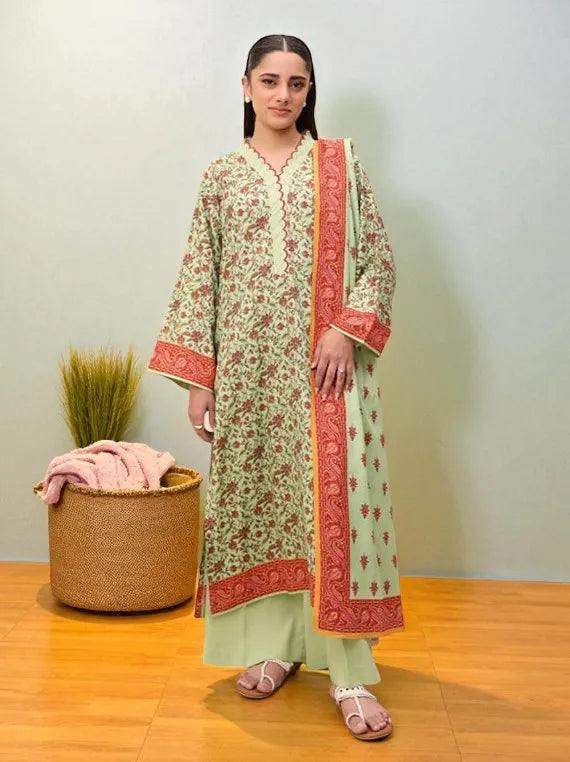 Zellbury Winter Vol-02 Unstitched Printed Viscose 3Pc Suit WUW24X30202