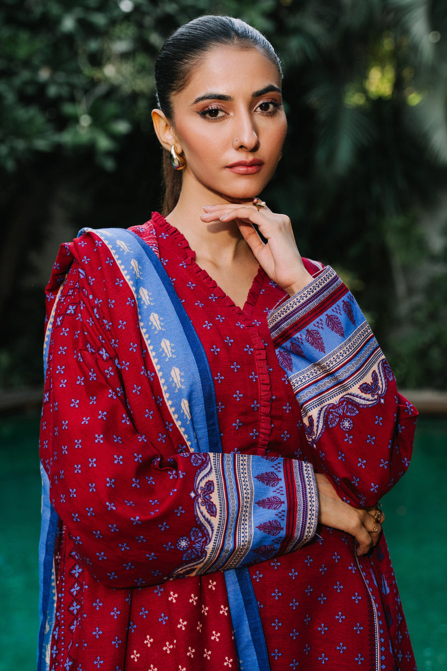 Zellbury Winter Printed Khaddar Unstitched 3Pc Suit WUW24X30273