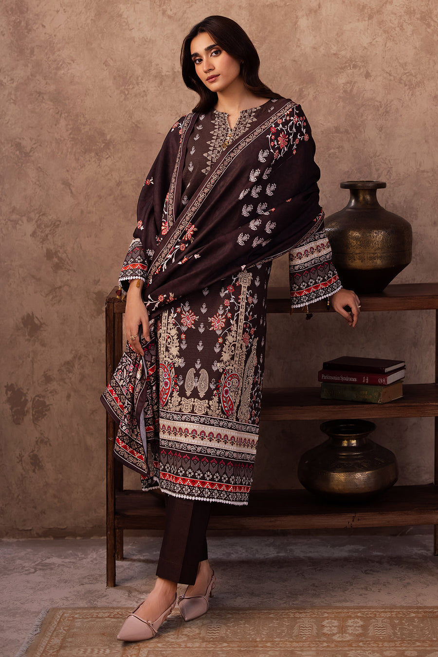 Zellbury Winter Printed Khaddar Unstitched 3Pc Suit WUW24X30288