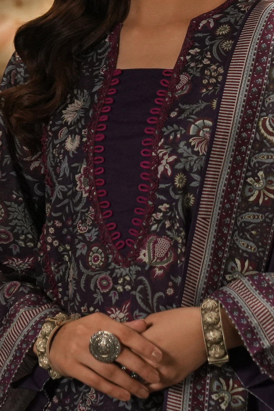 Zellbury Winter Vol-02 Unstitched Printed Khaddar 3Pc Suit WUW24X30355