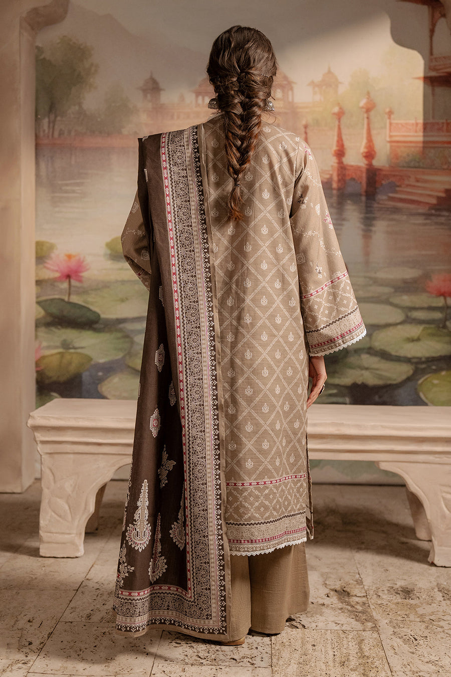 Zellbury Winter Vol-02 Unstitched Printed Khaddar 3Pc Suit WUW24X30385