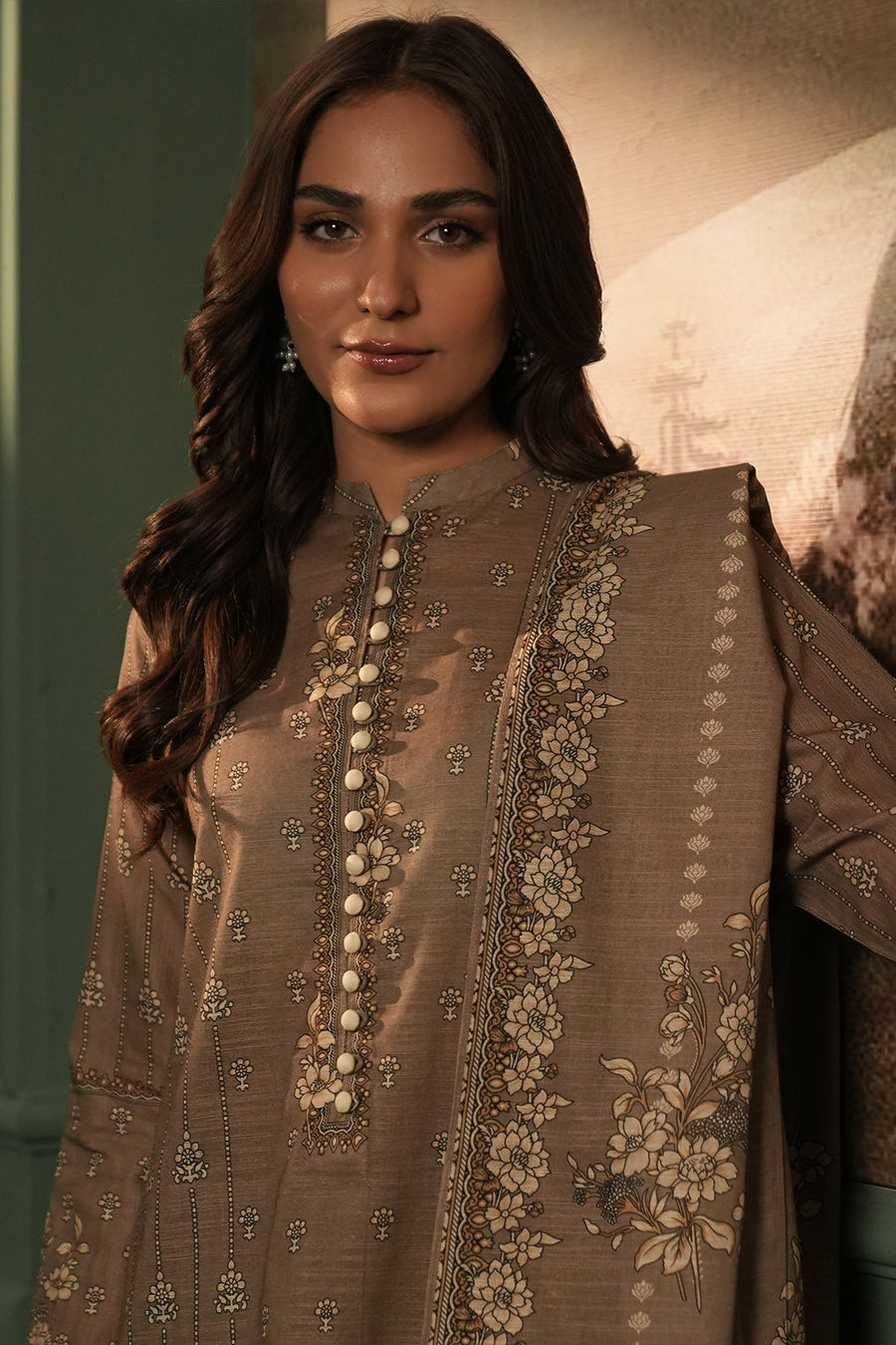 Zellbury Winter Vol-02 Unstitched Printed Khaddar 3Pc Suit WUW24X30462