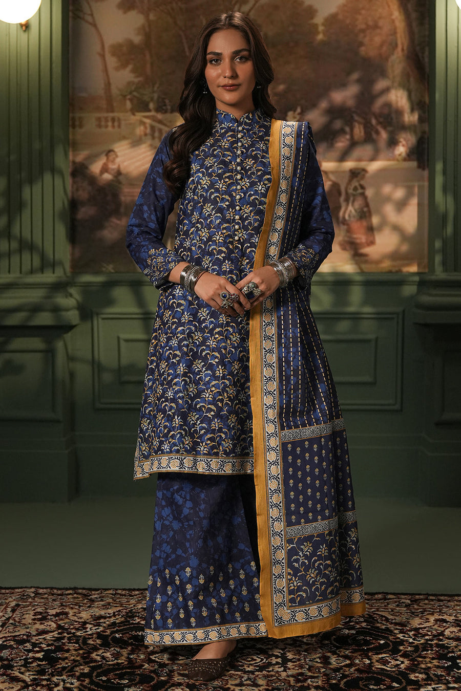 Zellbury Winter Vol-02 Unstitched Printed Khaddar 3Pc Suit WUW24X30471