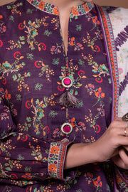 Zellbury Winter Vol-02 Unstitched Printed Khaddar 3Pc Suit WUW24X30509