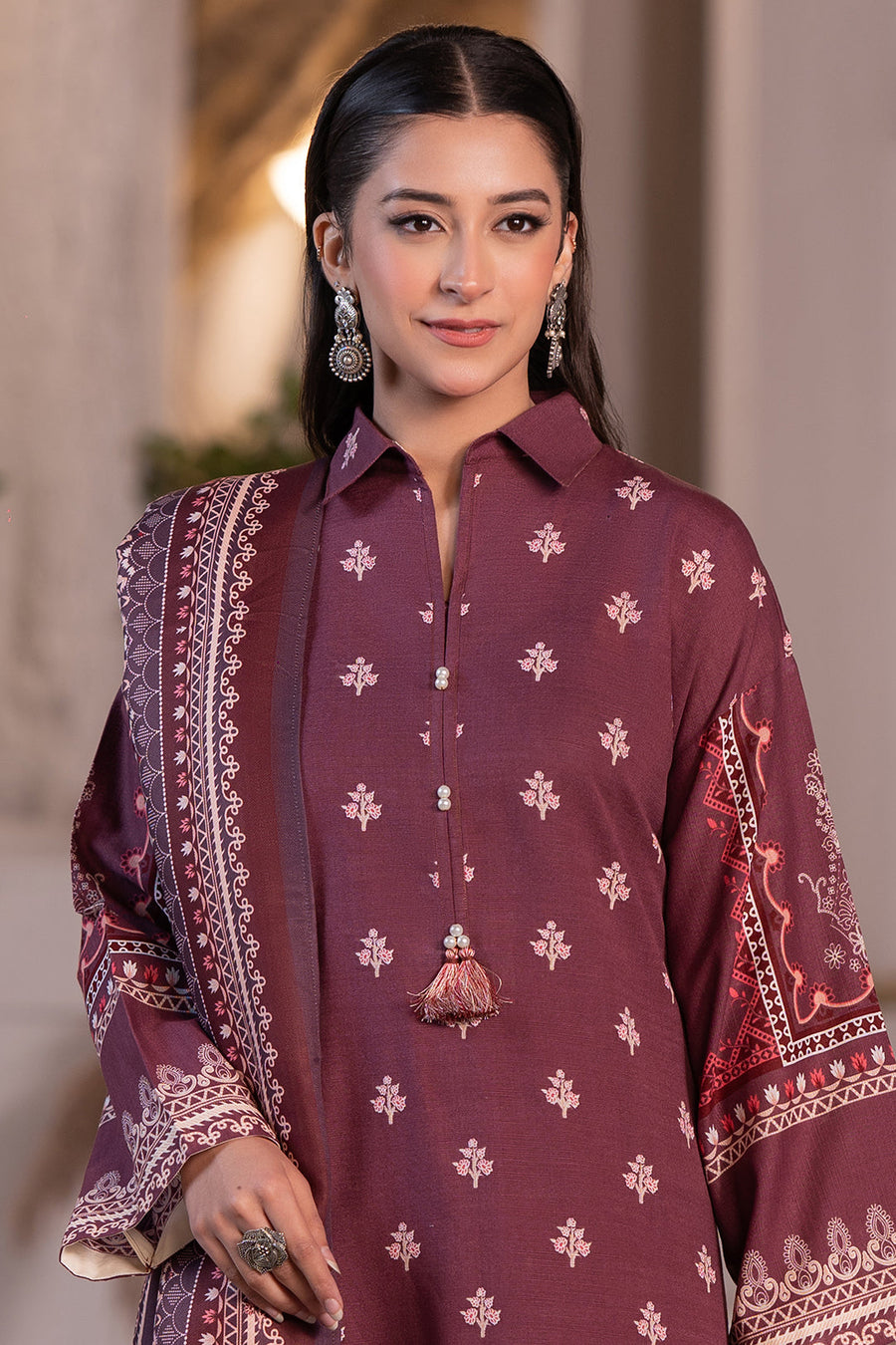 Zellbury Winter Vol-02 Unstitched Printed Khaddar 3Pc Suit WUW24X30520