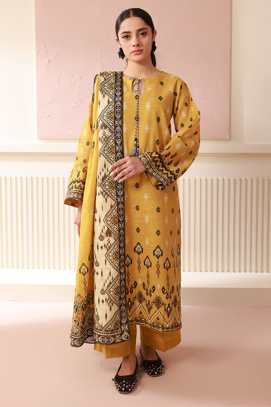 Zellbury Winter Vol-02 Unstitched Printed Khaddar 3Pc Suit WUW24X30524