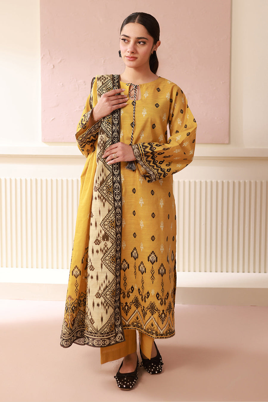 Zellbury Winter Vol-02 Unstitched Printed Khaddar 3Pc Suit WUW24X30524