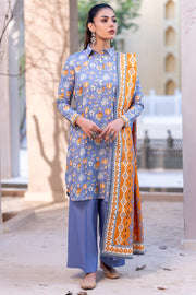 Zellbury Winter Vol-03 Unstitched Printed Cotail 3Pc Suit WUW24X30534
