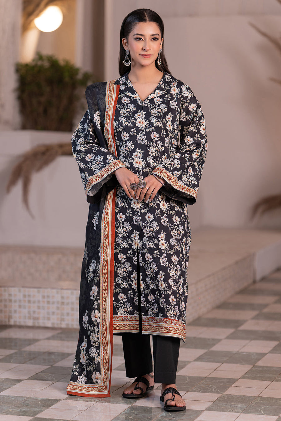 Zellbury Winter Vol-02 Unstitched Printed Khaddar 3Pc Suit WUW24X30563