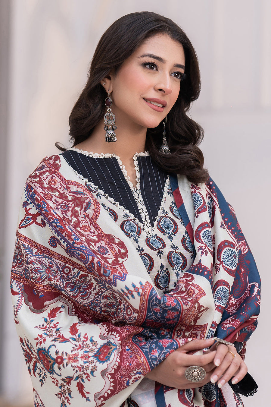 Zellbury Winter Vol-02 Unstitched Printed Khaddar 3Pc Suit WUW24X30571
