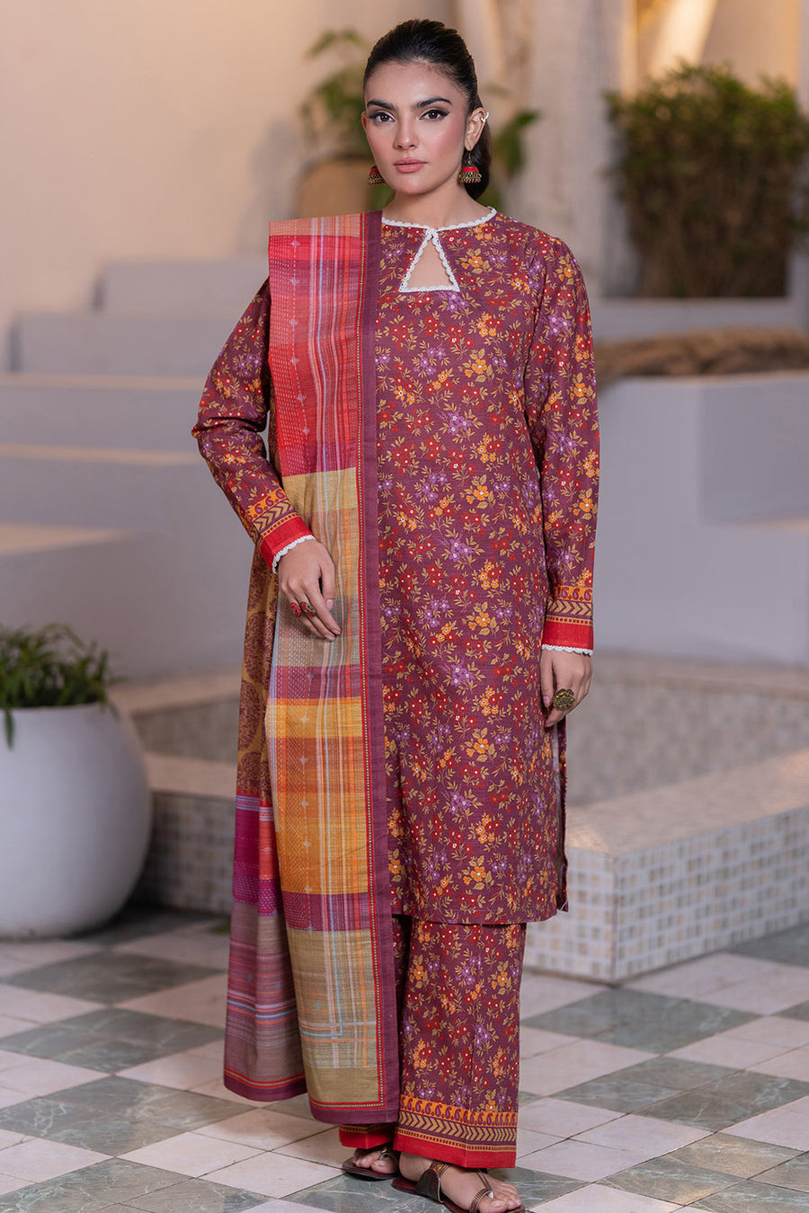 Zellbury Winter Vol-03 Unstitched Printed Viscose 3Pc Suit WUW24X30585