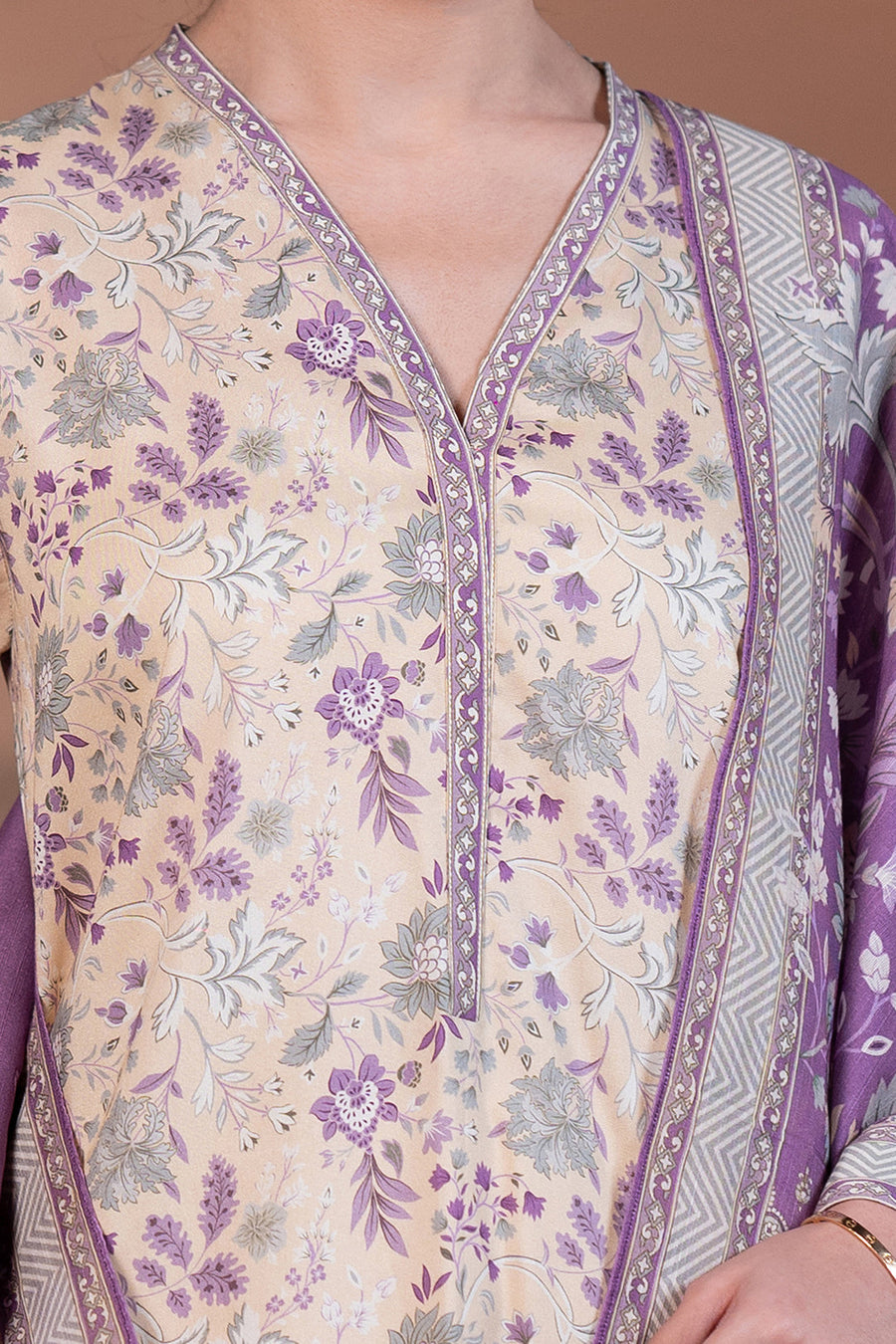 Zellbury Winter Unstitched Printed Viscose 3Pc Suit WUW24X30586