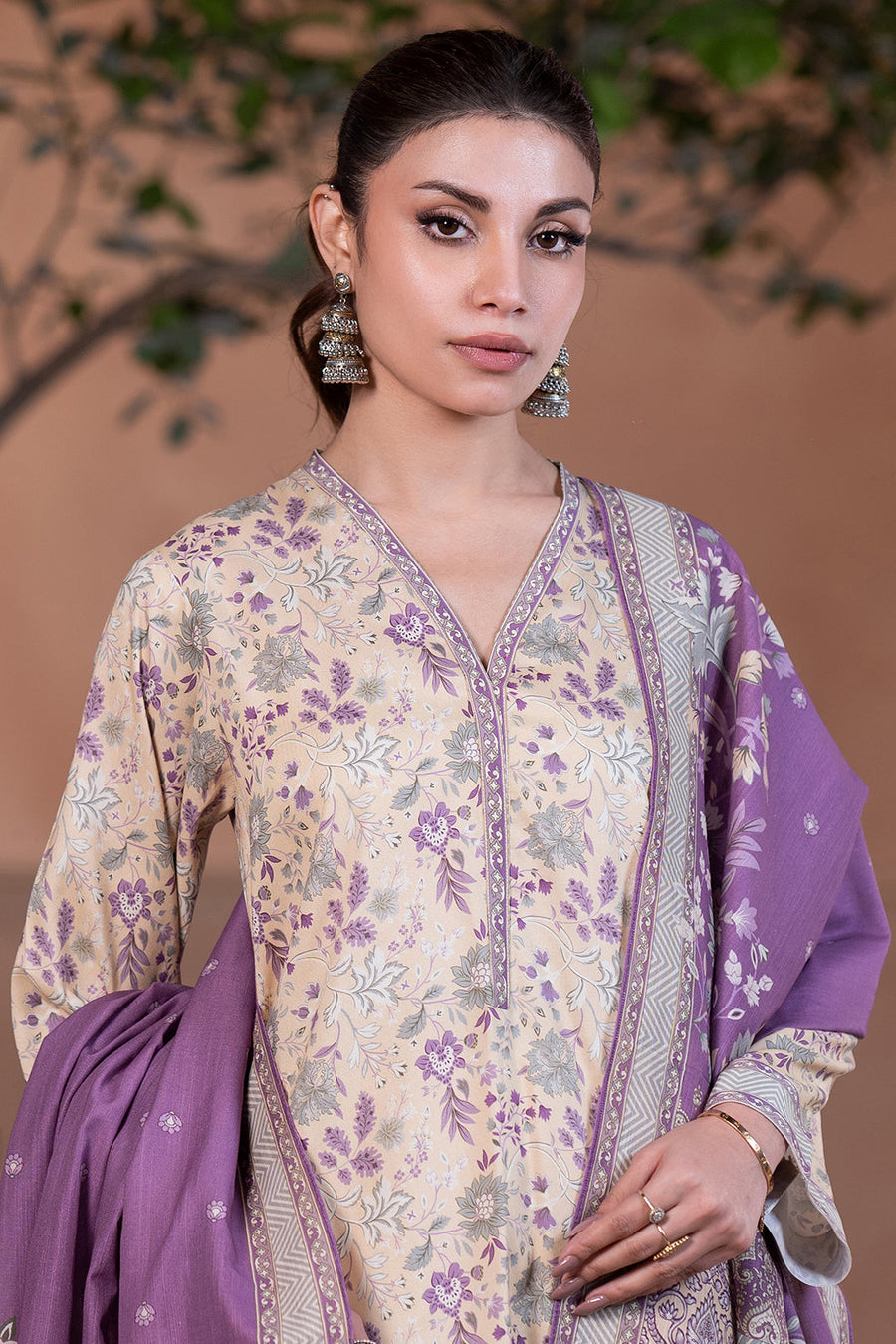 Zellbury Winter Unstitched Printed Viscose 3Pc Suit WUW24X30586