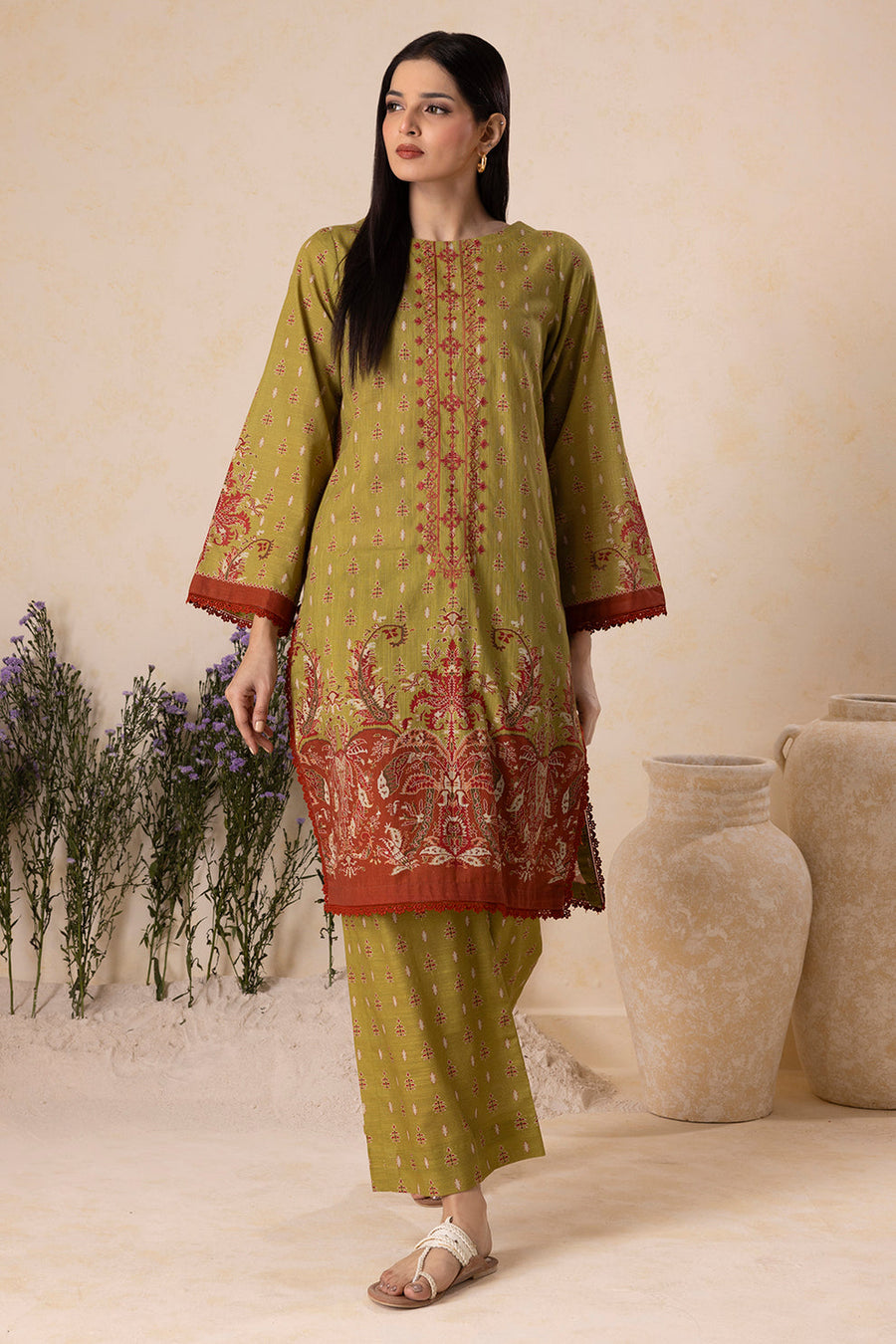 Zellbury Winter Vol-04 Embroidered Khaddar Unstitched 2Pc Suit WUW25E20130