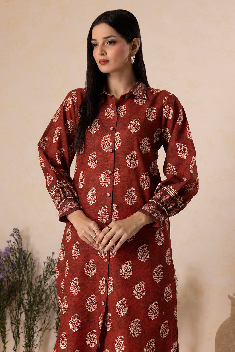 Zellbury Winter Vol-04 Embroidered Khaddar Unstitched 2Pc Suit WUW25E20131