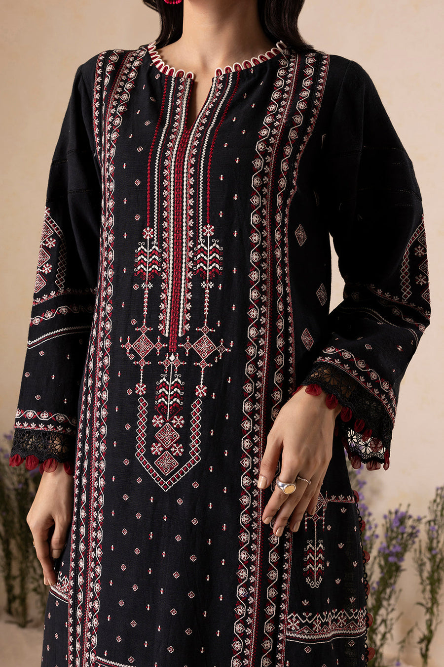 Zellbury Winter Vol-04 Embroidered Khaddar Unstitched 3Pc Suit WUW25E30166