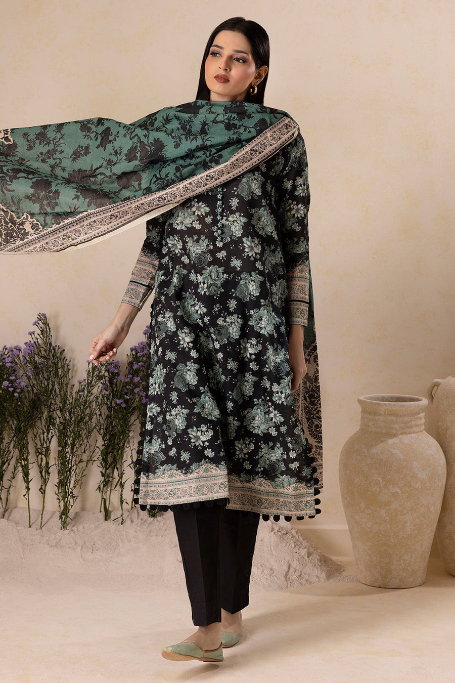 Zellbury Winter Vol-04 Printed Khaddar Unstitched 2Pc Suit WUW25X20116