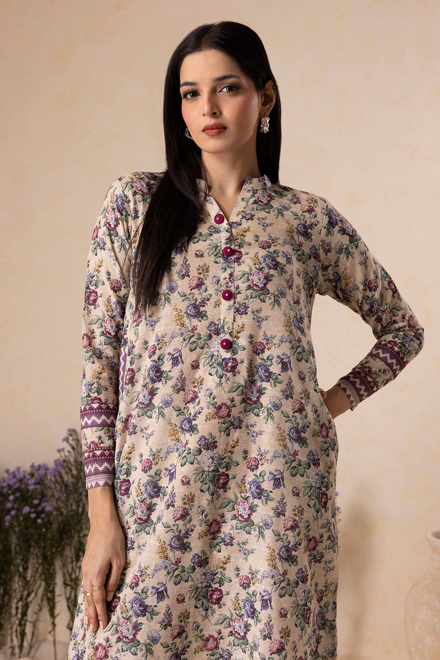 Zellbury Winter Vol-04 Printed Khaddar Unstitched 2Pc Suit WUW25X20122