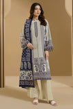 Zellbury Winter Vol-03 Unstitched Printed Linen 3Pc Suit WUW25X30097