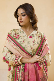Zellbury Winter Vol-03 Unstitched Printed Linen 3Pc Suit WUW25X30098