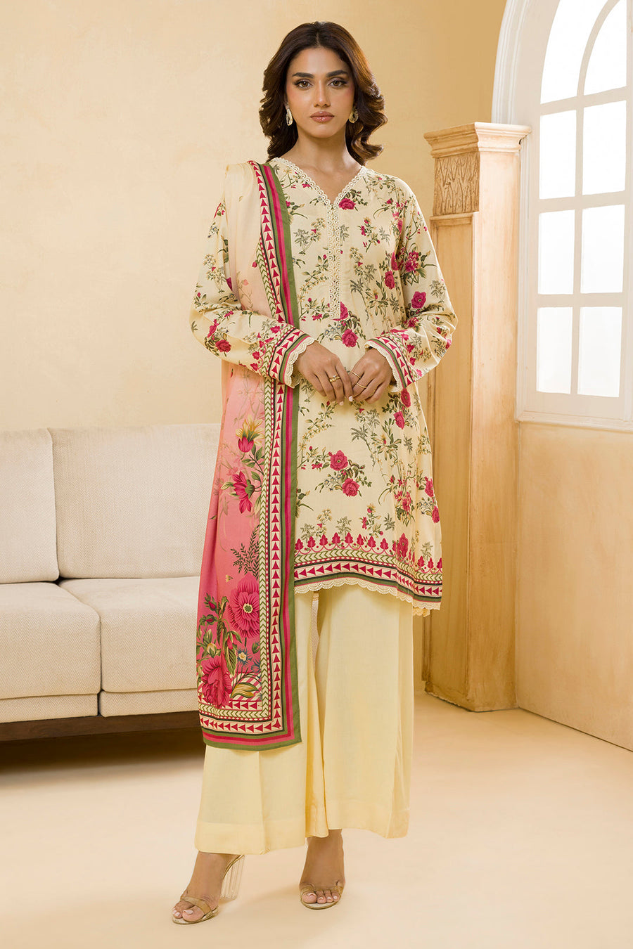 Zellbury Winter Vol-03 Unstitched Printed Linen 3Pc Suit WUW25X30098