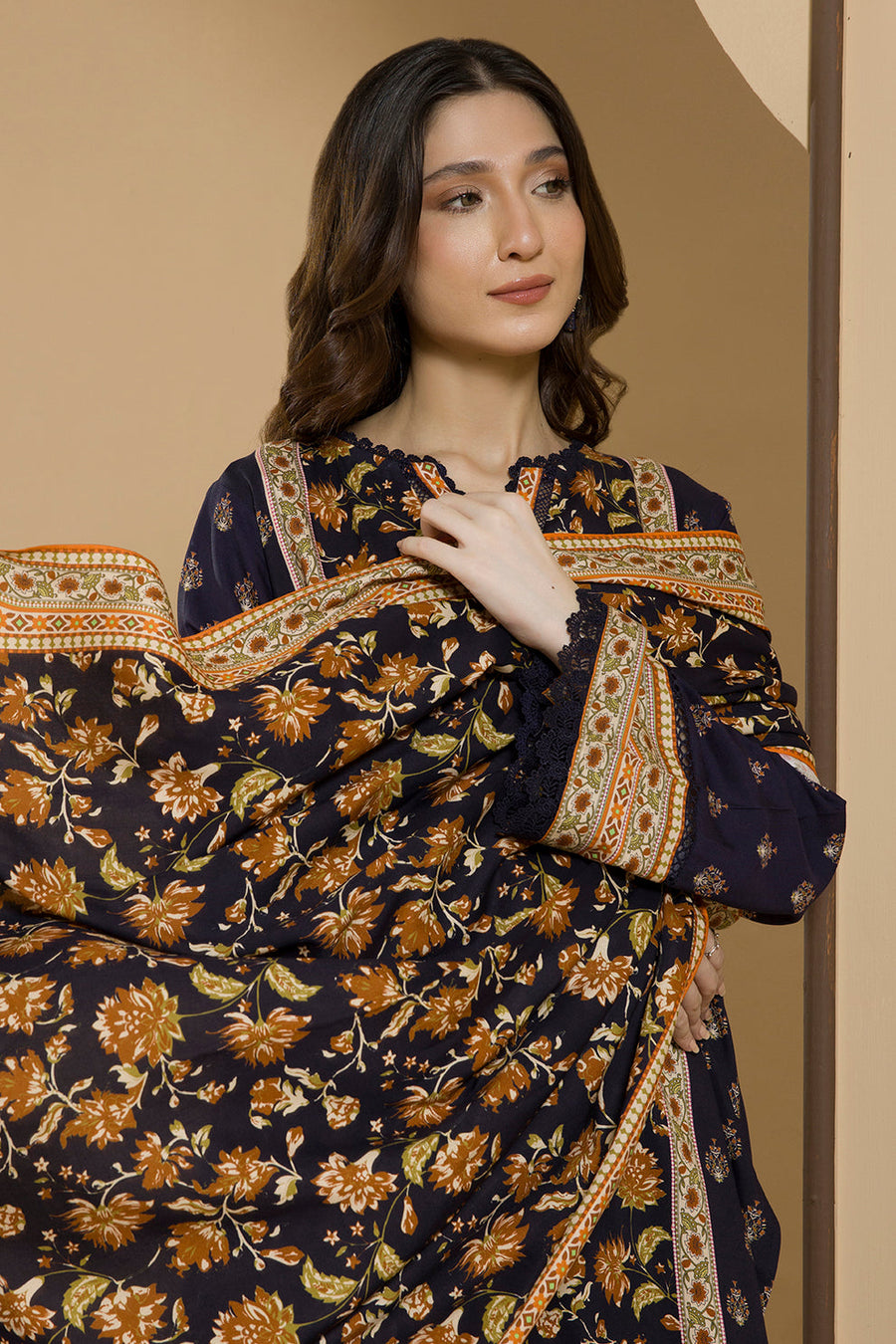 Zellbury Winter Vol-03 Unstitched Printed Linen 3Pc Suit WUW25X30101