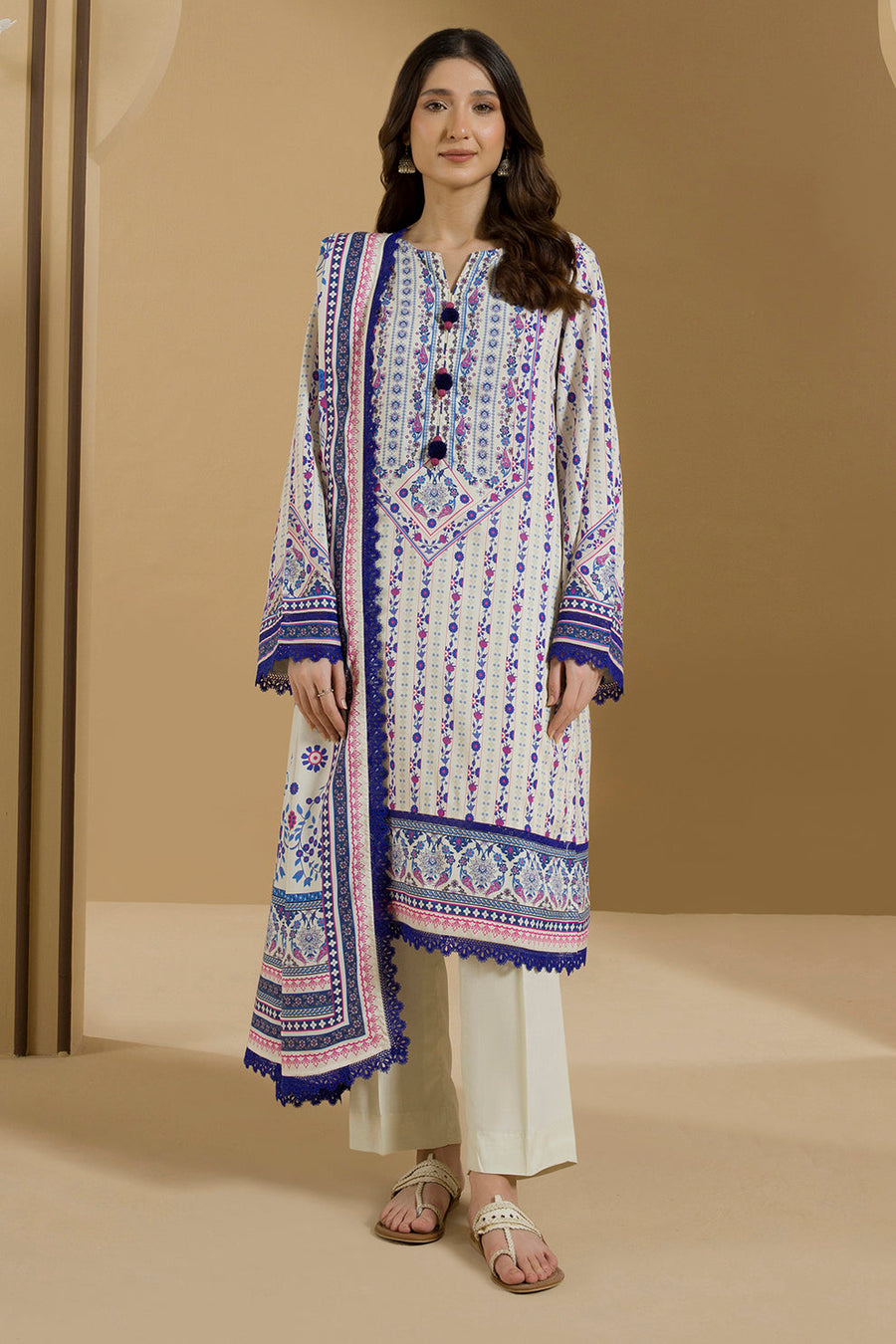 Zellbury Winter Vol-03 Unstitched Printed Linen 3Pc Suit WUW25X30105