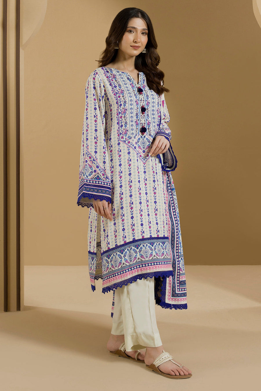 Zellbury Winter Vol-03 Unstitched Printed Linen 3Pc Suit WUW25X30105