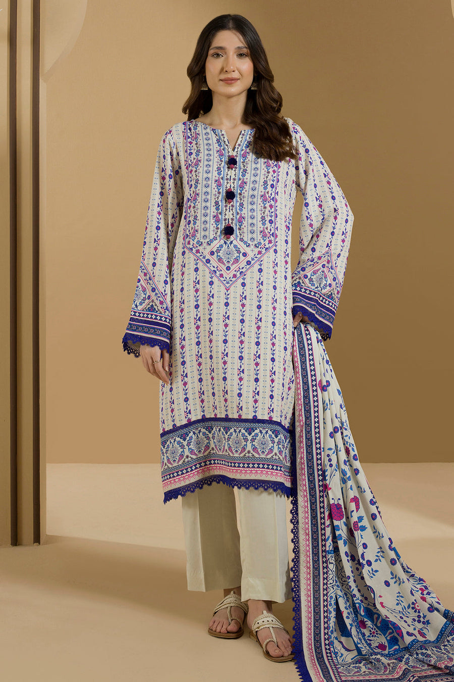 Zellbury Winter Vol-03 Unstitched Printed Linen 3Pc Suit WUW25X30105