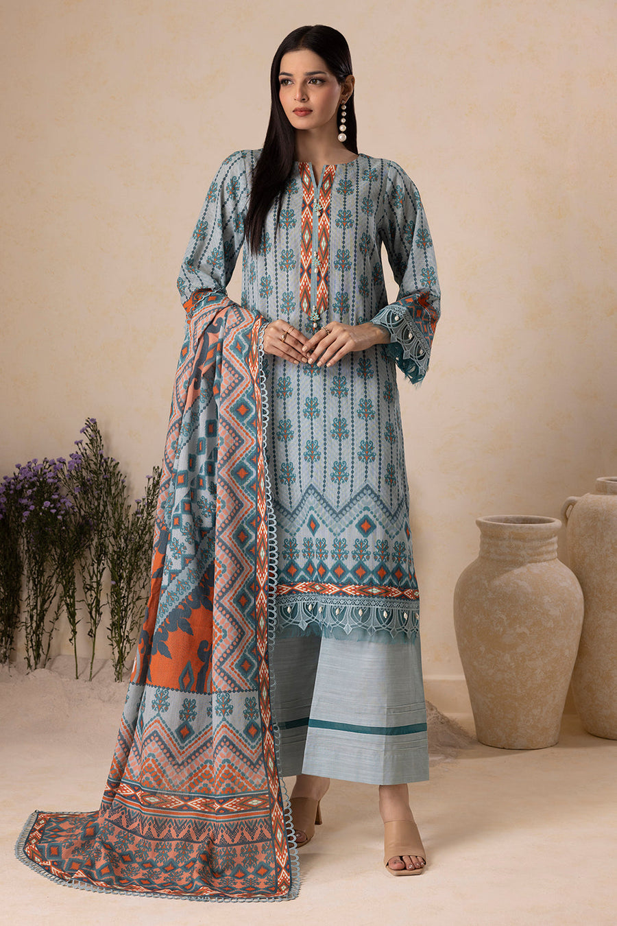 Zellbury Winter Vol-05 Unstitched Printed Khaddar 3Pc Suit WUW25X30136
