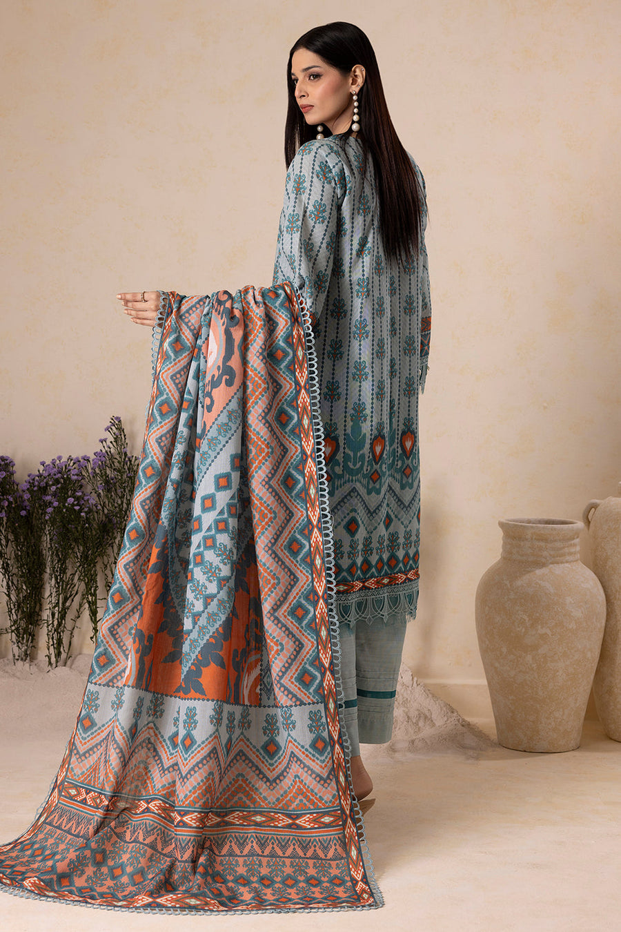 Zellbury Winter Vol-05 Unstitched Printed Khaddar 3Pc Suit WUW25X30136