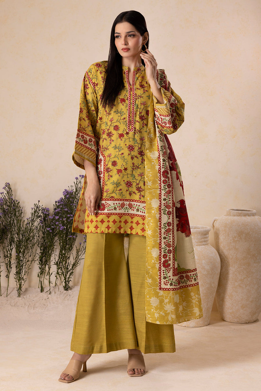 Zellbury Winter Vol-05 Unstitched Printed Khaddar 3Pc Suit WUW25X30137