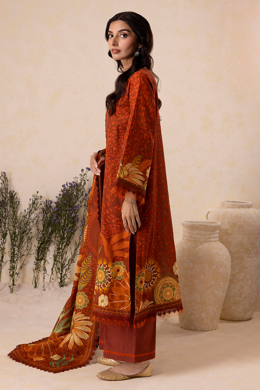 Zellbury Winter Vol-05 Unstitched Printed Khaddar 3Pc Suit WUW25X30139