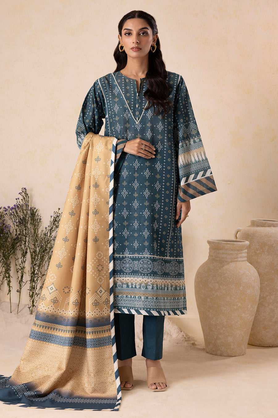 Zellbury Winter Vol-05 Unstitched Printed Khaddar 3Pc Suit WUW25X30140