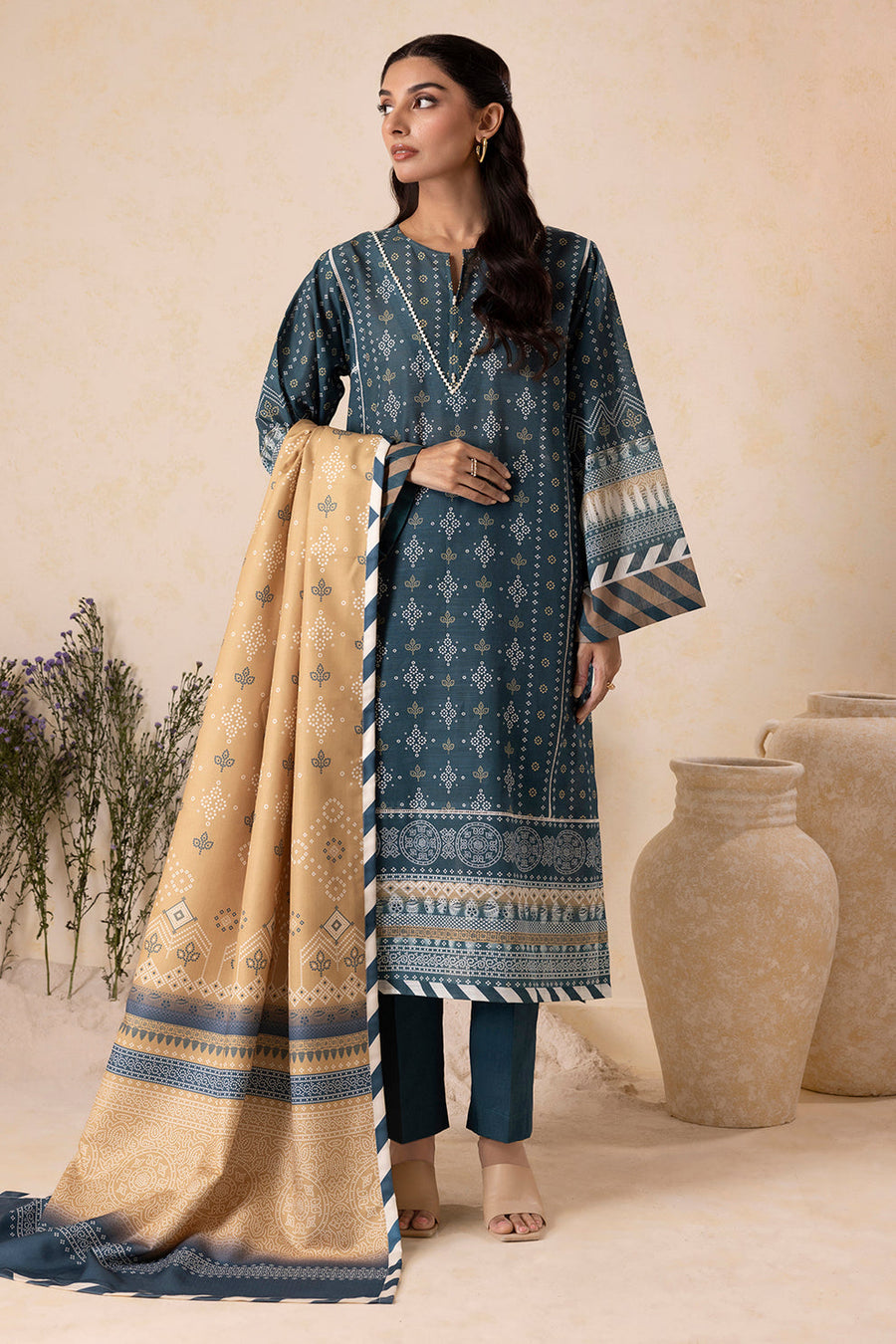 Zellbury Winter Vol-05 Unstitched Printed Khaddar 3Pc Suit WUW25X30140