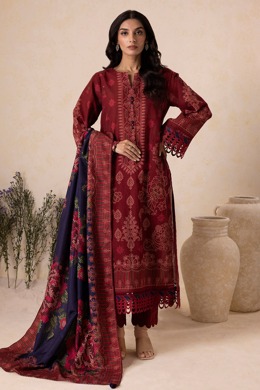 Zellbury Winter Vol-05 Unstitched Printed Khaddar 3Pc Suit WUW25X30142