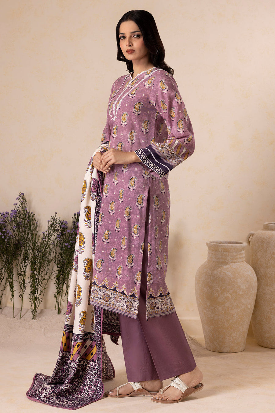 Zellbury Winter Vol-05 Unstitched Printed Khaddar 3Pc Suit WUW25X30143