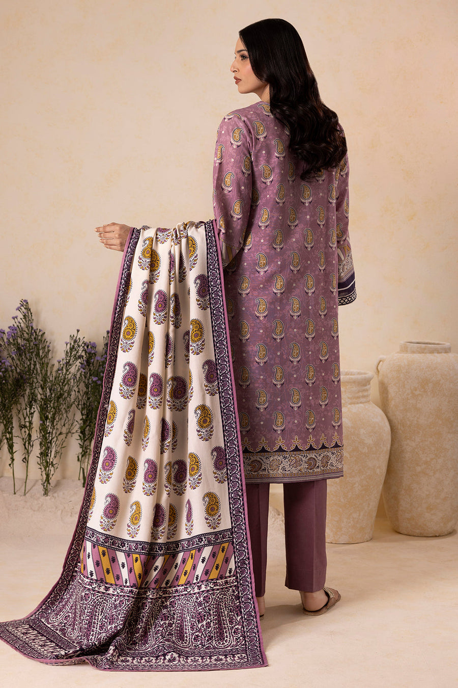 Zellbury Winter Vol-05 Unstitched Printed Khaddar 3Pc Suit WUW25X30143