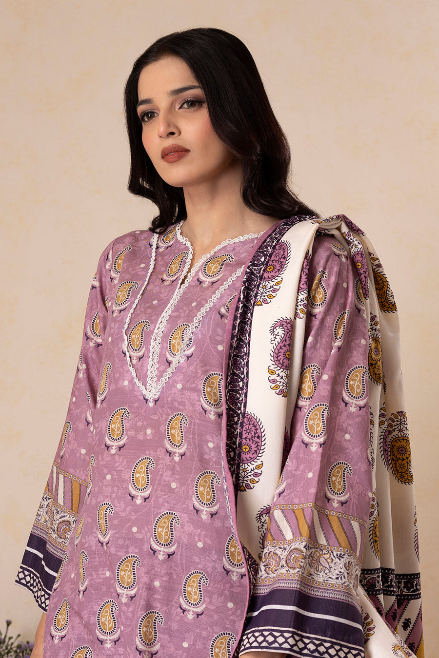 Zellbury Winter Vol-05 Unstitched Printed Khaddar 3Pc Suit WUW25X30143