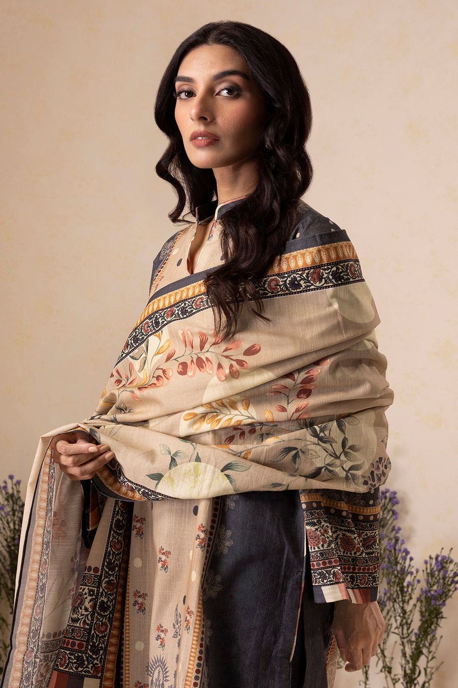 Zellbury Winter Vol-05 Unstitched Printed Karandi 3Pc Suit WUW25X30146