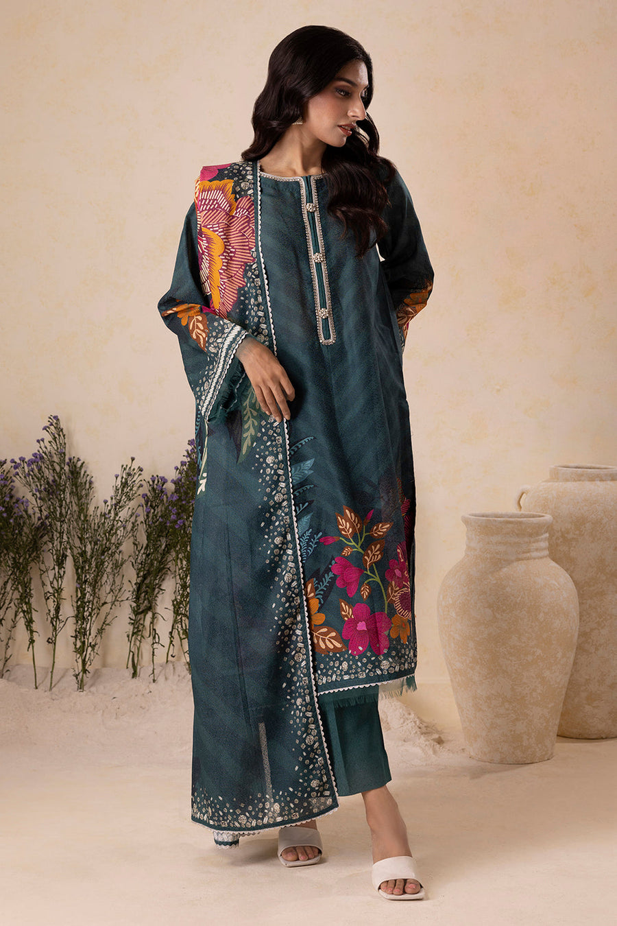 Zellbury Winter Vol-05 Unstitched Printed Khaddar 3Pc Suit WUW25X30148