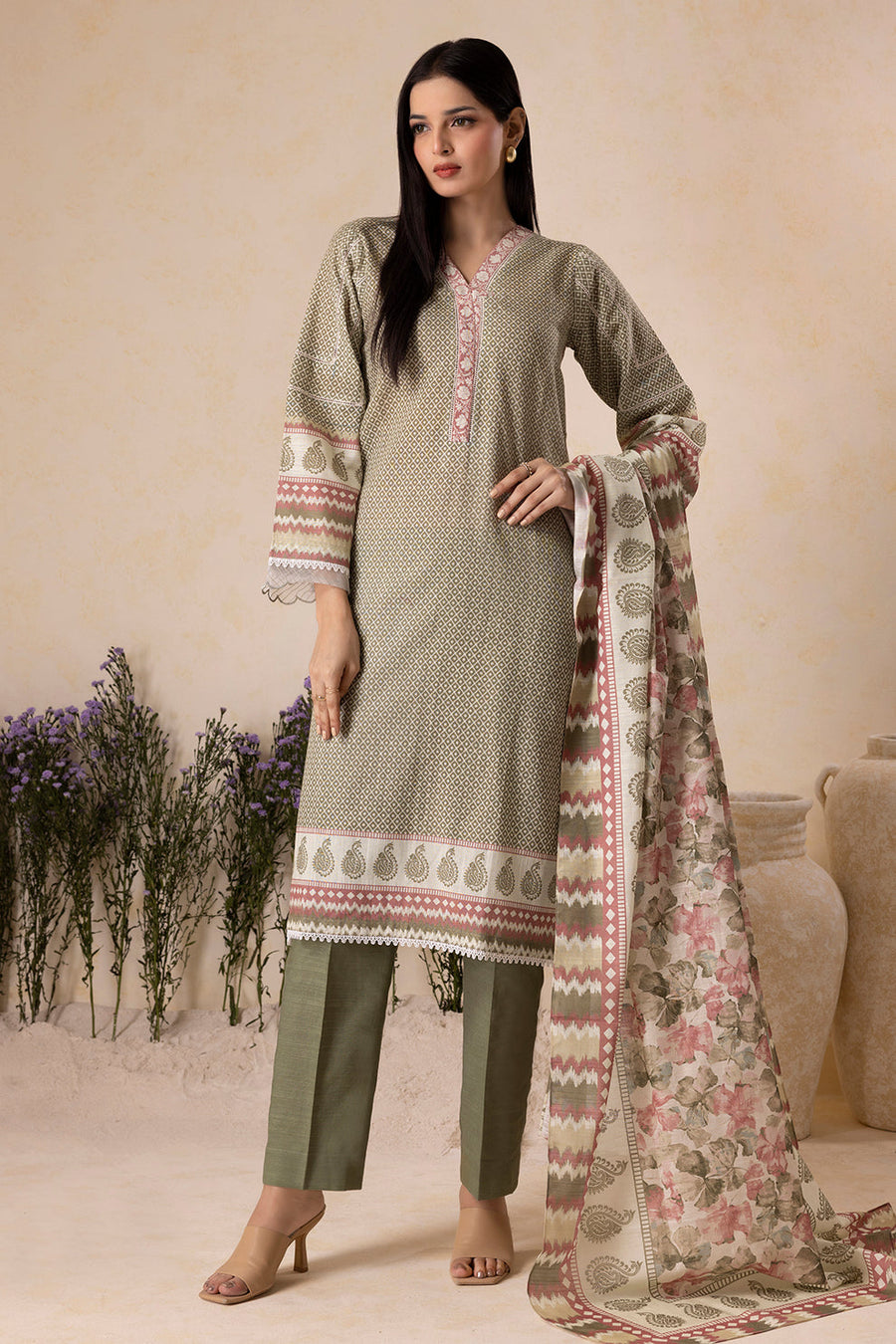 Zellbury Winter Vol-05 Unstitched Printed Karandi 3Pc Suit WUW25X30149
